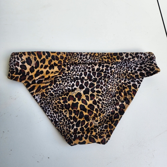 VICTORIA'S SECRET BIKINI BOTTOM ONLY SKULLS VERY SEXY ANIMAL PRINT Brown Sz S - Picture 8 of 9